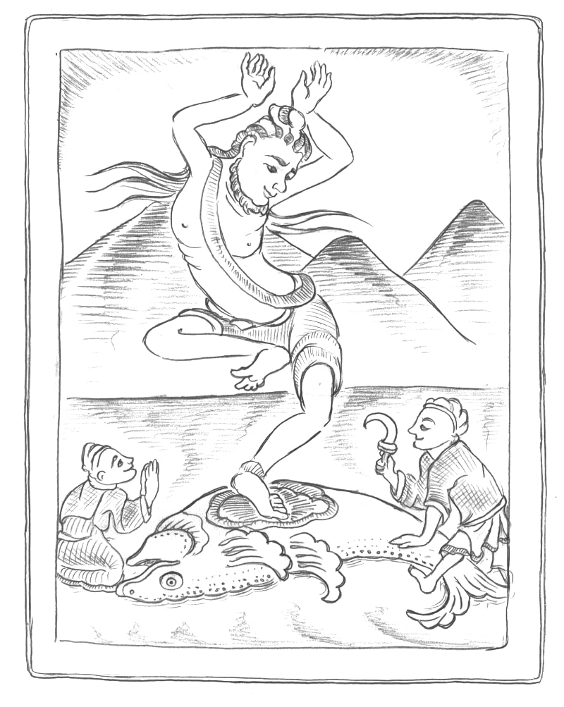 Kundalini yoga illustration, Hatha yoga exercises drawing, chakra activation illustration, yoga poses illustration, drawing of a woman in the lotus pose