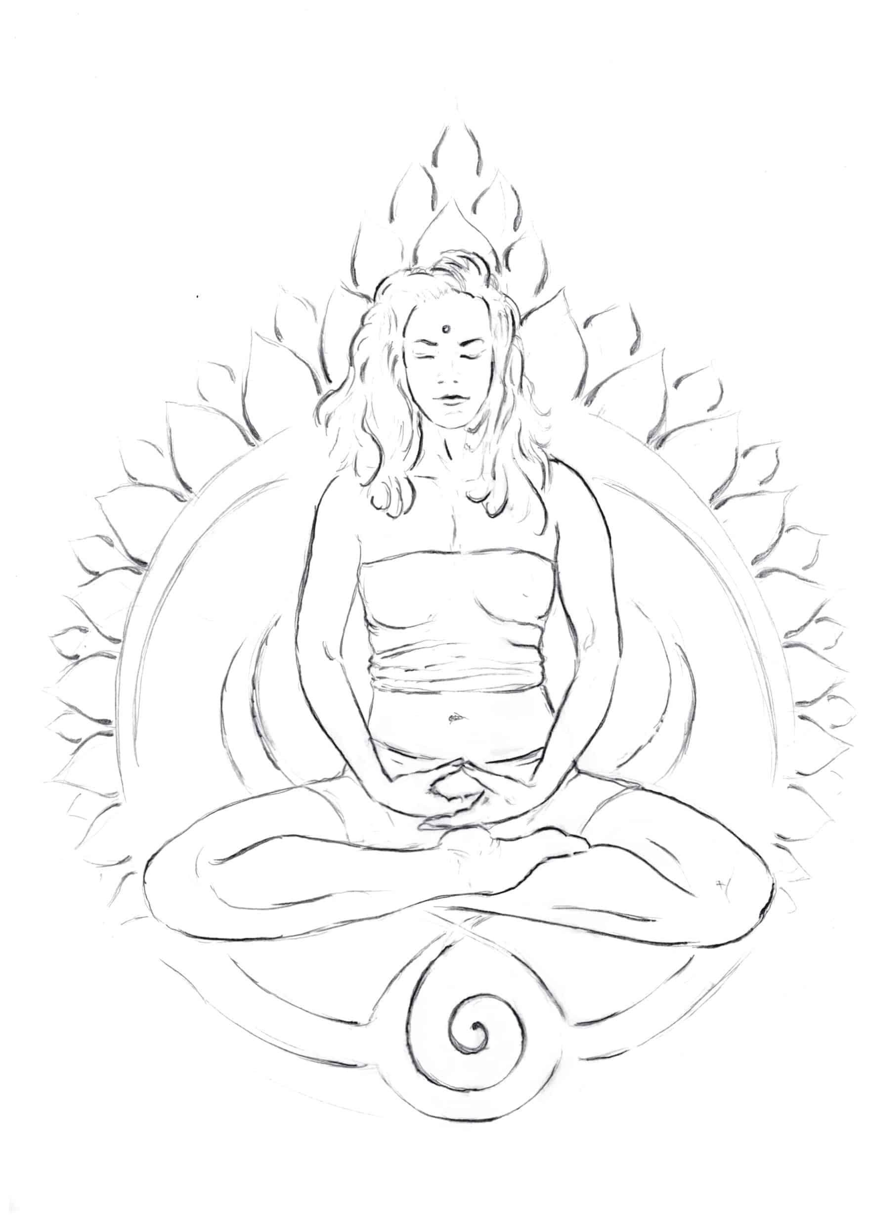 Förderung Yoga Ausbildung, Dyczkowski sitar hand drawing, Matsya Yoga in Wien verbindet traditionelle Hatha und Kundalini Yoga Praxis mit der Philosophie des Yoga – inklusive Pranayama, Meditation, Mantras und yogischer Lebensweise.