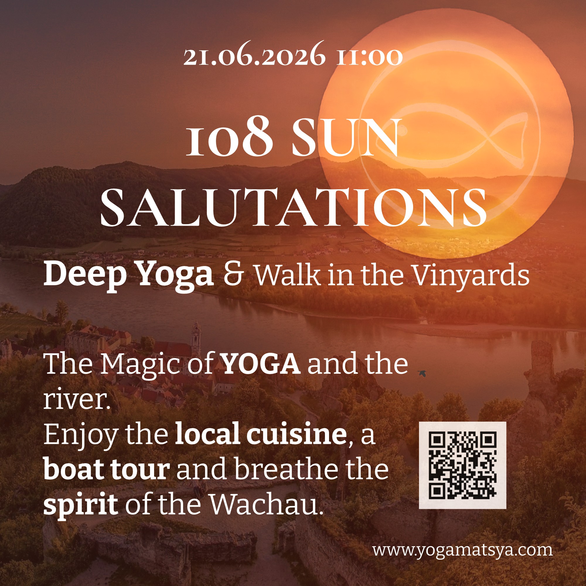 sun salutations workshop in the beautiful wachau region, best yoga