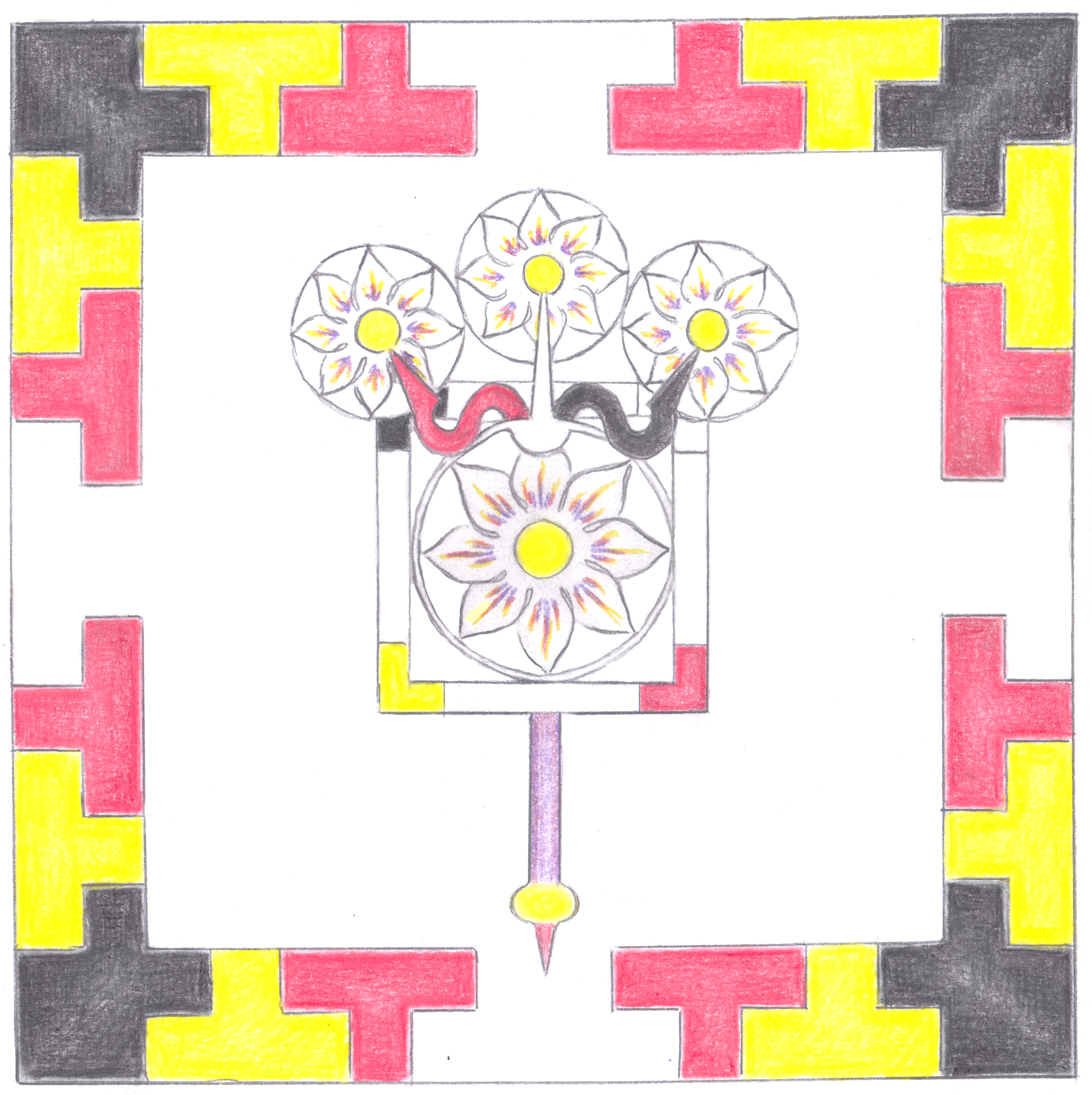 trika yantra tantra handzeichnung