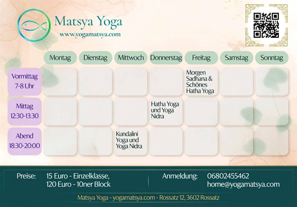 Stundenplan Matsya Yoga Wachau
