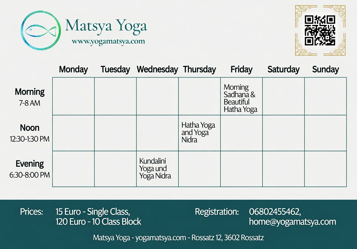 timetable yoga matsya