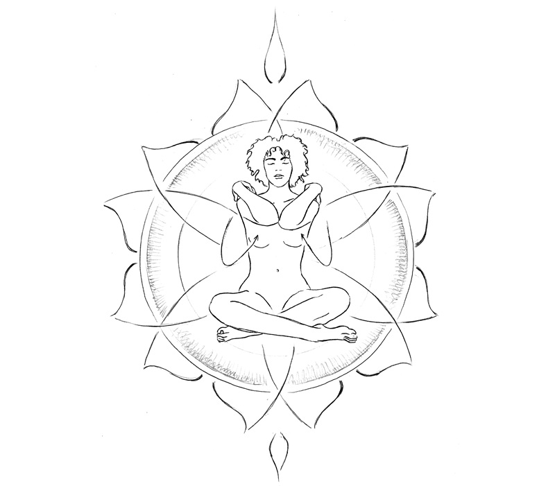 naomi1_high Pavanmuktasana I - joint series in Kundalini Yoga, illustration