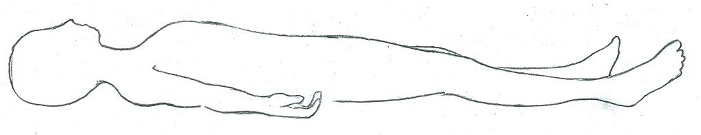 Savasana Leichenhaltung Pavanmuktasana 1, Endentspannung Handzeichnung Kundalini Yoga Matsya
