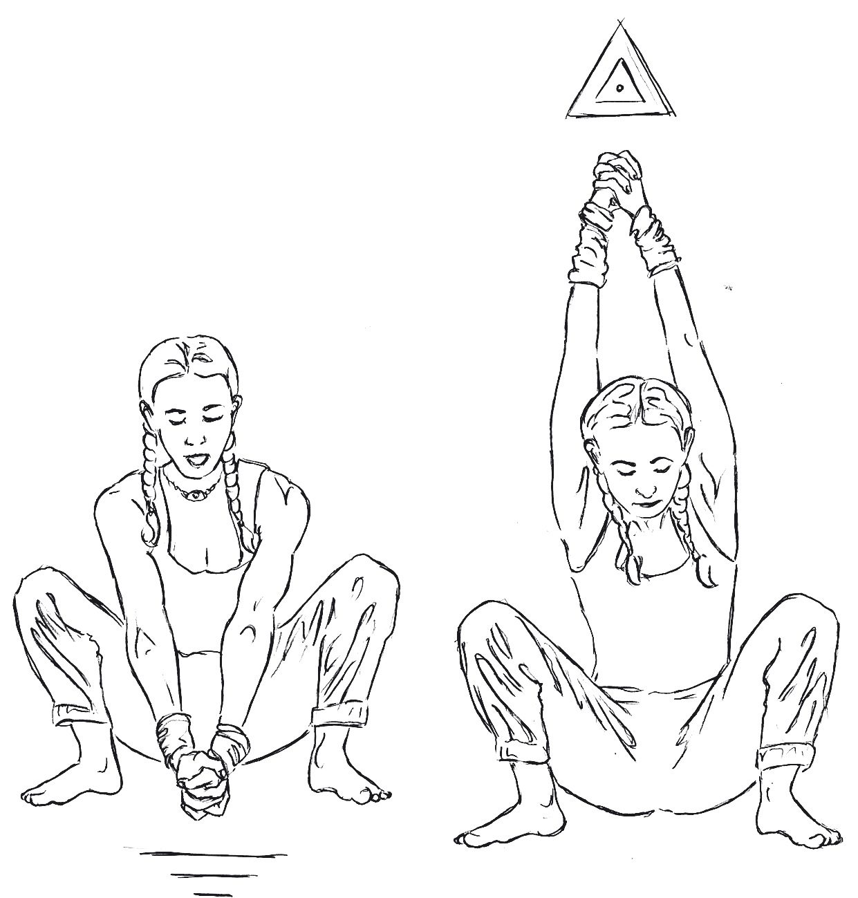 Kastha Taksanasana chopping wood Pavanmuktasana 3, raising the arms and chopping down with Ha, Shakti Bandha Kundalini Yoga